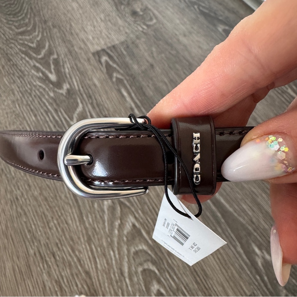Coach chocolate brown 18mm leather belt - Picture 7 of 10
